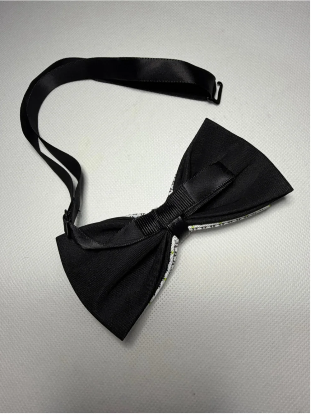 Boston Terrier Print Adjustable Bow Tie – Black & White with Color Accents